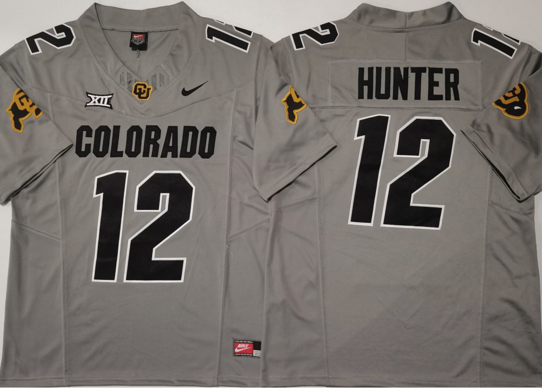 Men's Colorado Buffaloes Buffs Hunter #12 Grey Jersey